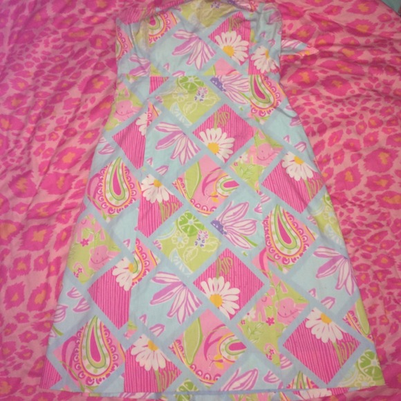 Strapless Lilly Pulitzer Vintage Patchwork Dress - Picture 1 of 3