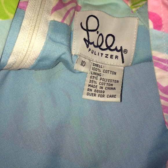 Strapless Lilly Pulitzer Vintage Patchwork Dress - Picture 3 of 3