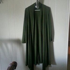 Women's xl olive green long cardigan never worn