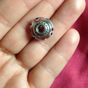 Purple polka dots pandora charm