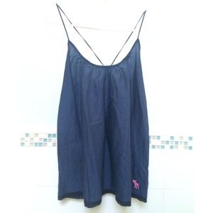 A & F Navy Blue Tank Top Size: Large
