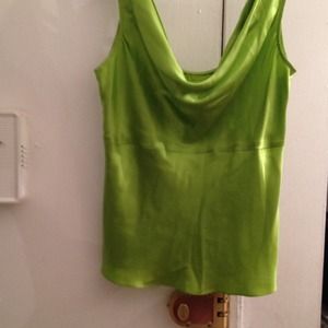 Green silk sleeveless blouse