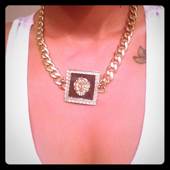 Gold lion head chain