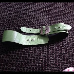 Genuine green leather belt