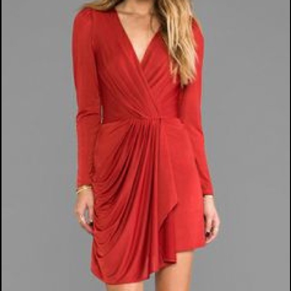 Beyond Vintage draped dress in Chestnut