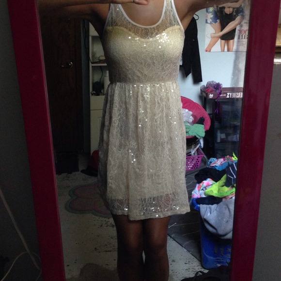Sequins tan/nude dress
