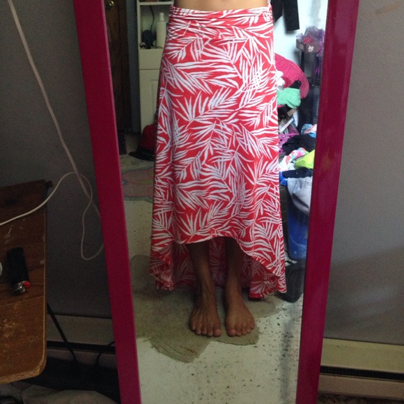 High-low Hawaiian maxi skirt