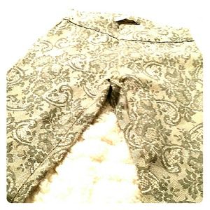 Creme & Black Paisley Skinny Pant
