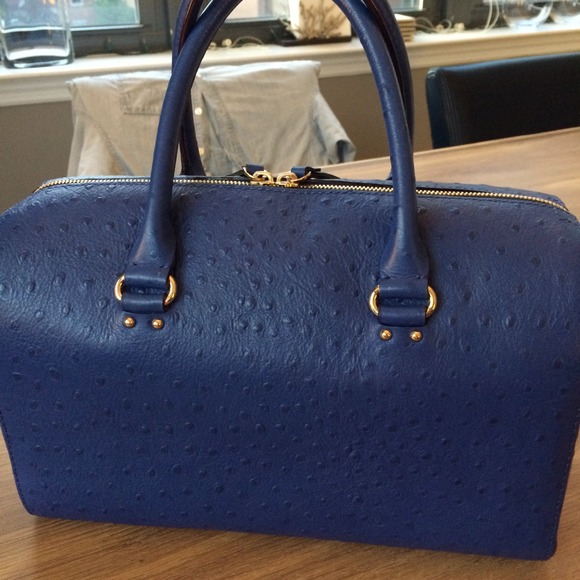 SOLD: Kate Spade cobalt blue ostrich embossed bag - Picture 4 of 4