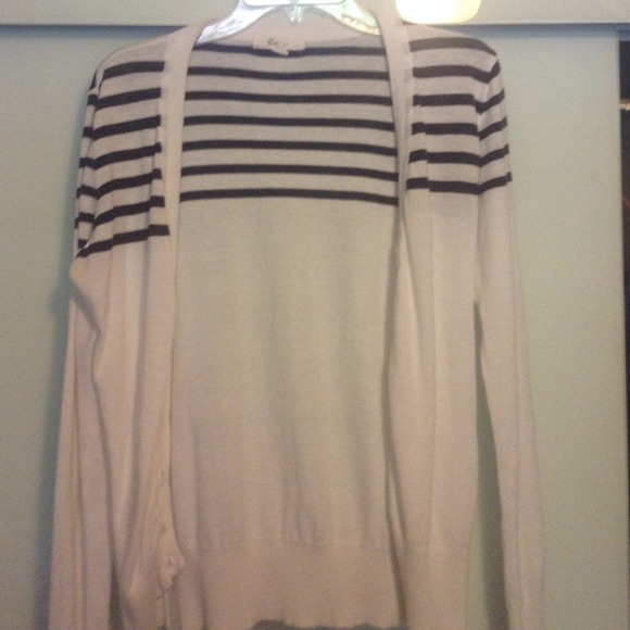 white striped cardigan