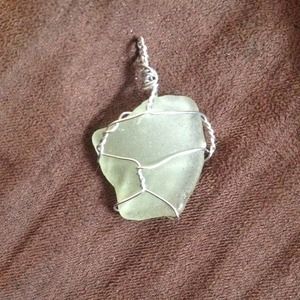 Hand Wrapped Green Sea Glass