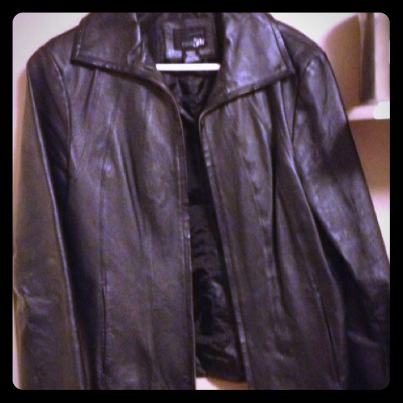 Black leather jacket. Size small