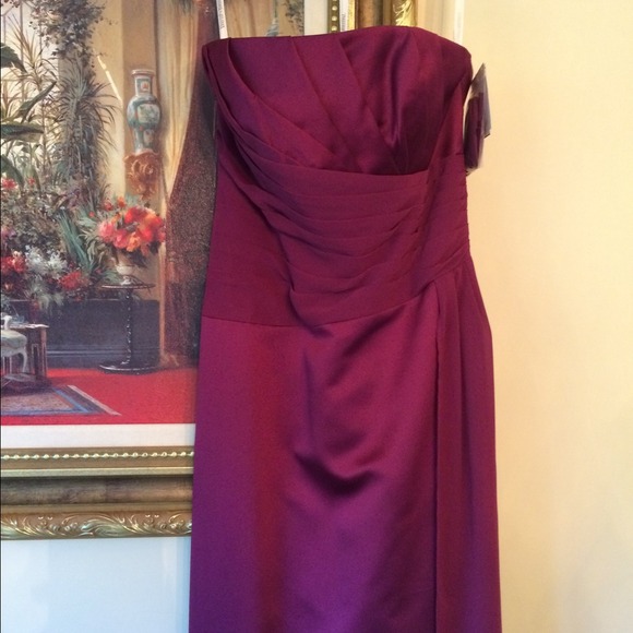 NWT David's Bridal Satin Strapless Gown - Picture 1 of 3