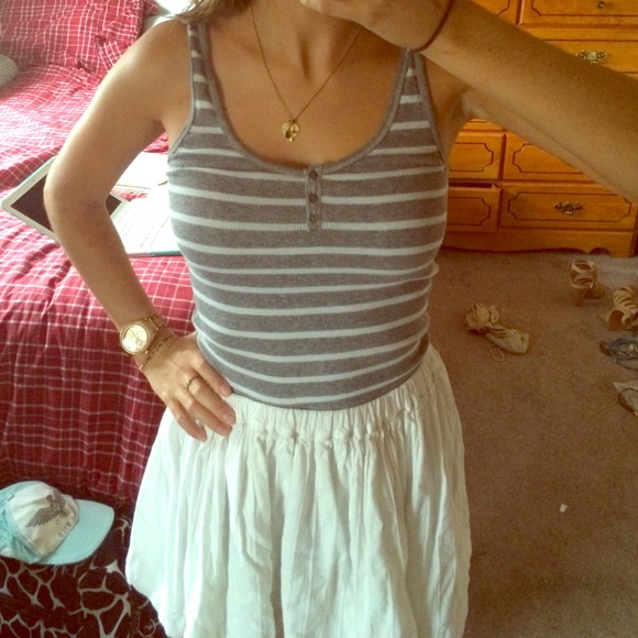 🚫SOLD🚫Hollister grey and white striped tank