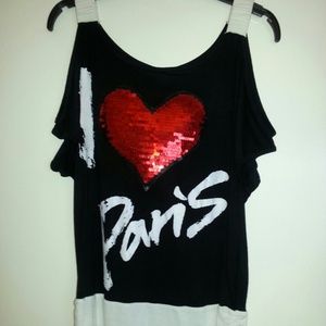 B/W/R I Love Paris shirt