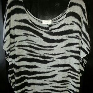 Grey and black animal print top