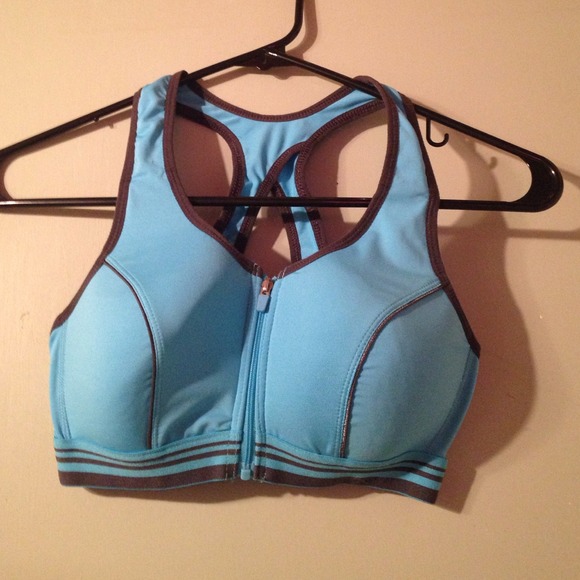 NWOT Blue Zip Up Sports Bra