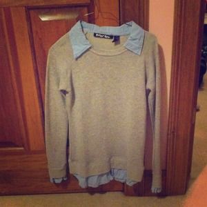 Grey sweater with built in undershirt