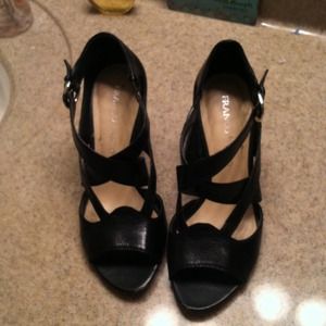Black Franco Sarto wedge heels.