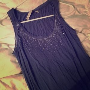 Embellished cotton tank