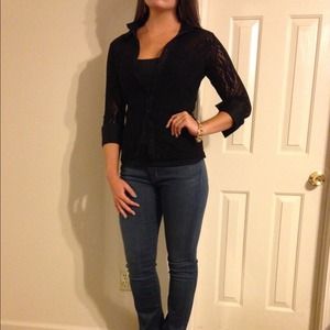 Black see through shirt