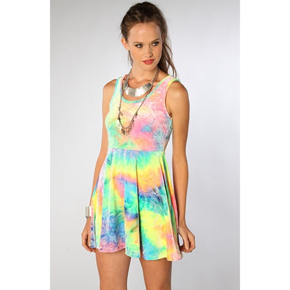 "See You Monday" tie dye velvet dress
