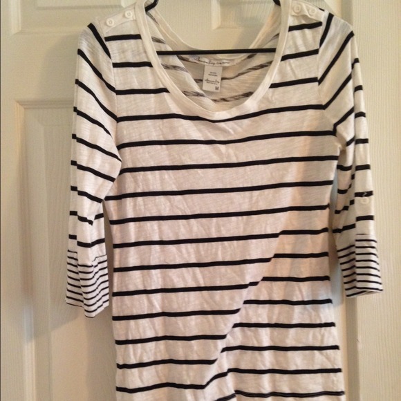 Black and White Striped Top