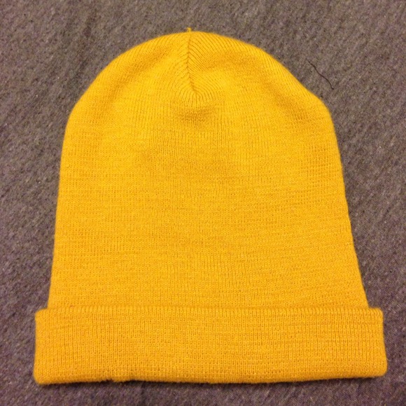 yellow mustard colored beanie
