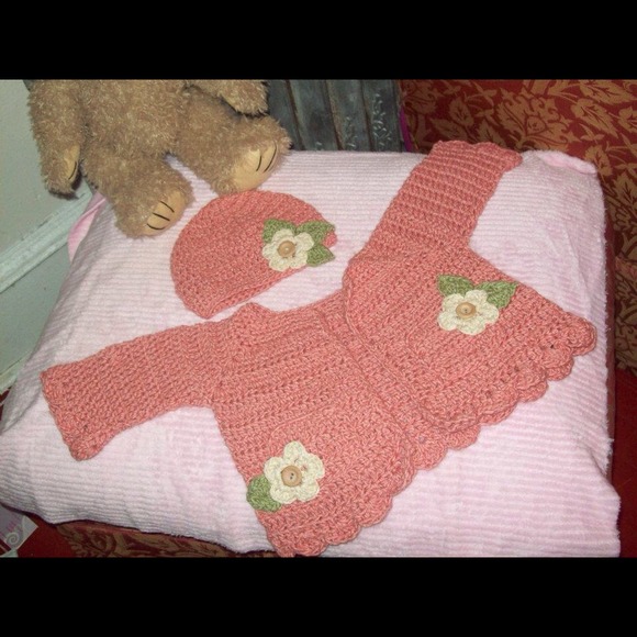 Hand crochet baby sweater