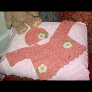 Hand crochet baby sweater