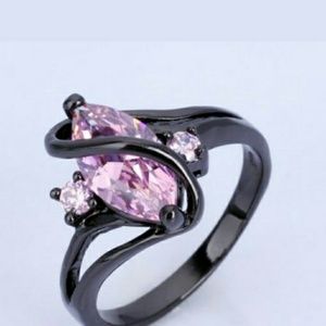 Black Gold pink sapphire ring