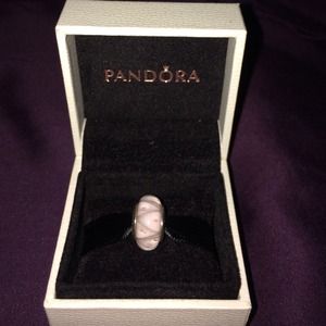 SOLD in a bundle! Pandora light pink glass charm