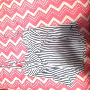 Blue+white stripped corset top from A&F size L