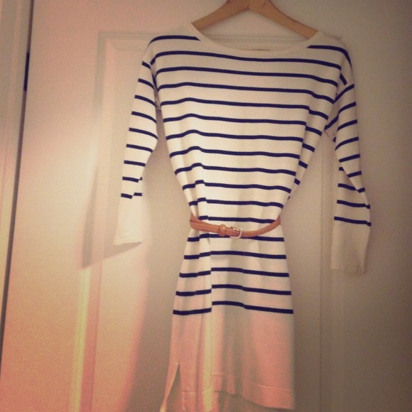 J. Crew Dresses & Skirts - J Crew blue stripped blue dress