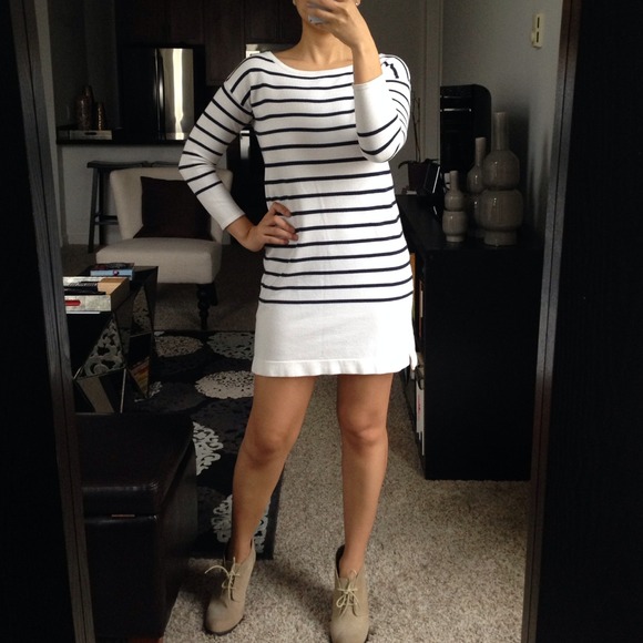 J Crew blue stripped blue dress - Picture 3 of 4