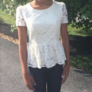 Lace peplum top