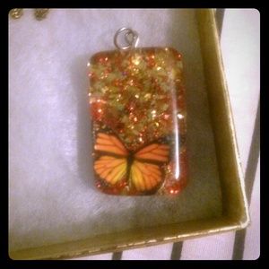 Glittery Butterfly Pendant