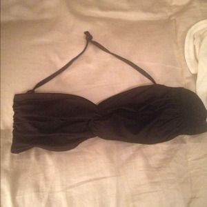 Black bandeau bathing suit top
