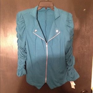 Blue zip up jacket