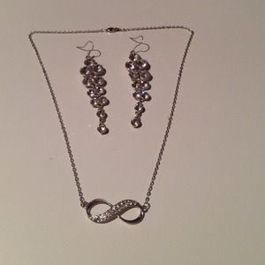 Infinity necklace and dangle earrings bundle!
