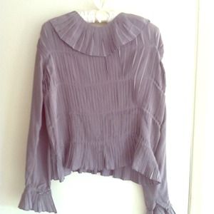 100% silk pleated secretary blouse
