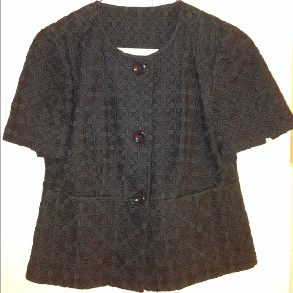 Navy embroidered layering jacket/blazer