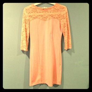 Forever 21 Nude Body Con Lace Dress