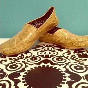 Gold Glitter TOMS