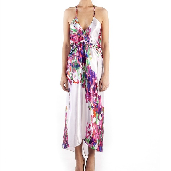 SOLD emploi Watercolor Halter Dress - Picture 2 of 3