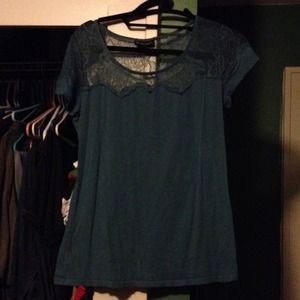 New York And Co turquoise/lace shoulders