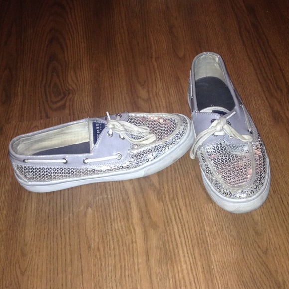 Silver sparkle sperrys