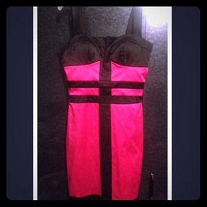 Black and hot pink dress