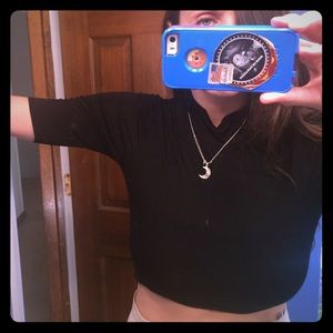 Black dropped turtle neck top!