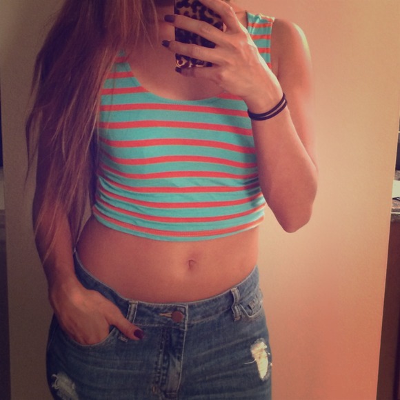 Tops - Striped Crop Top